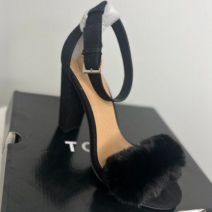 Torrid  BRAND NEW Black Fur Suede Heel